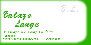 balazs lange business card